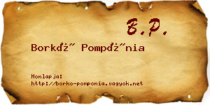 Borkó Pompónia névjegykártya
